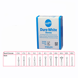 SHOFU FG Dura-White Stone 12/Pkg Ea. (SHDWS12)